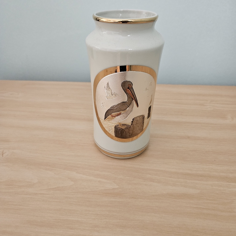 Dynasty Gallery Chokin Art Pelican 6" Vase